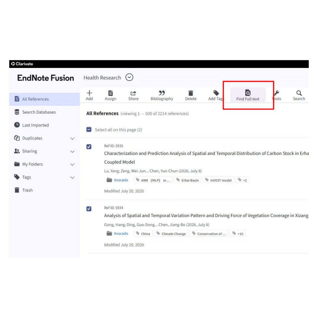 EndNote Fusion Find Full Text EndNote Fusion Find Full Text